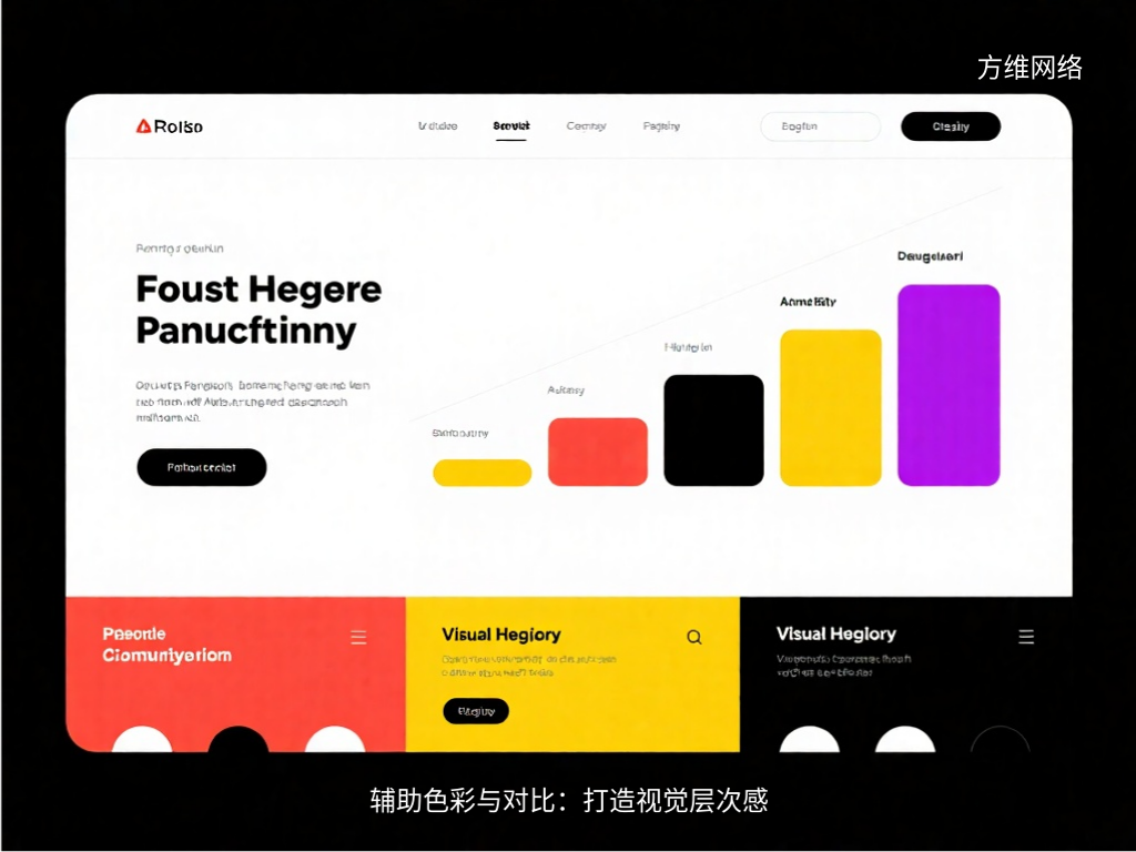 輔助色彩與對比:打造視覺層次感
